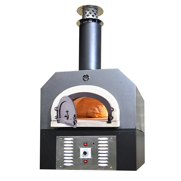 Chicago Brick Oven CBO-750 Hybrid Countertop Residential Outdoor Pizza Oven With Skirt - Natural Gas - Silver Vein - CBO-O-CT-750-HYB-NG-SV-R-3K-SKT