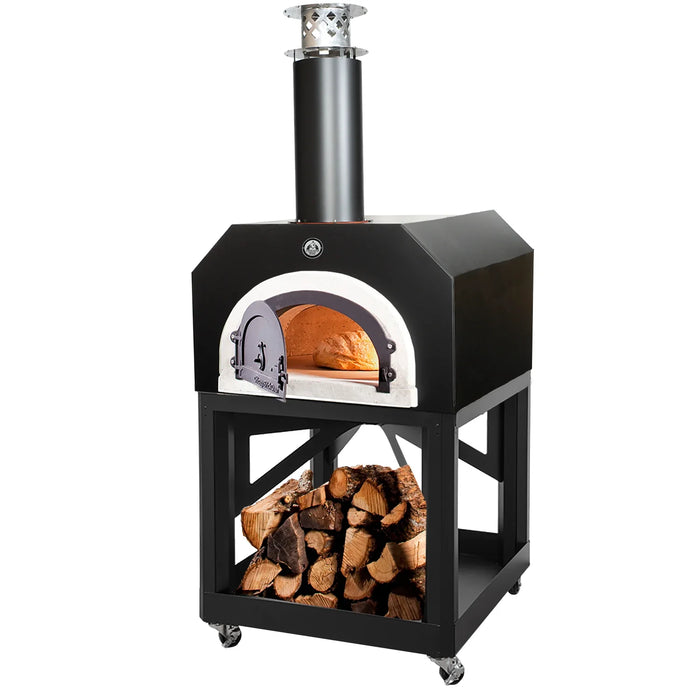 Chicago Brick Oven CBO-750 Mobile Stand Wood Fired Pizza Oven - Silver Vein - CBO-O-MBL-750-SV