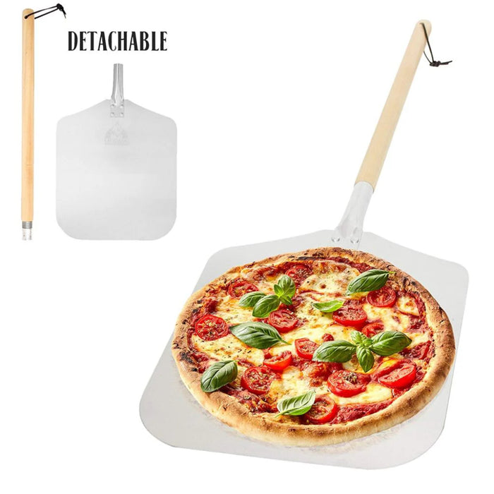 Chicago Brick Oven 12"x14" Aluminum Pizza Peel with Detachable Wooden Handle