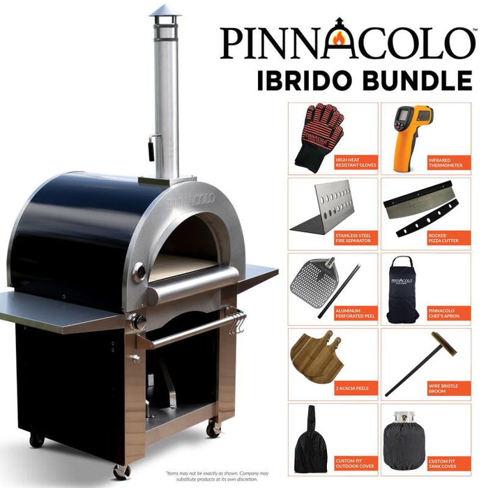 Pinnacolo Ibrido Freestanding Hybrid (Gas & Wood) Pizza Oven - PPO-1-03 With 
Accessories