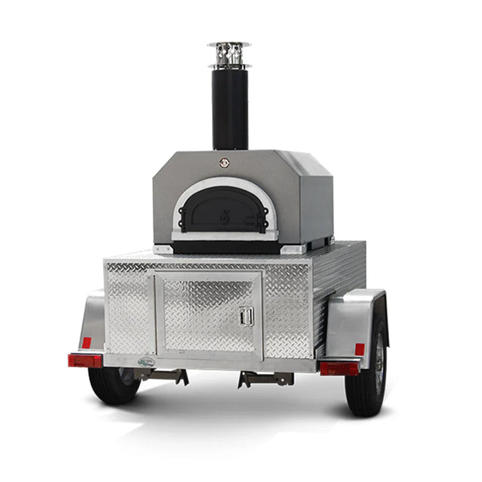 Chicago Brick Oven CBO 750 Tailgater | Mobile Wood Fired Pizza Oven Trailer - Silver Vein - CBO-O-TAIL-SV